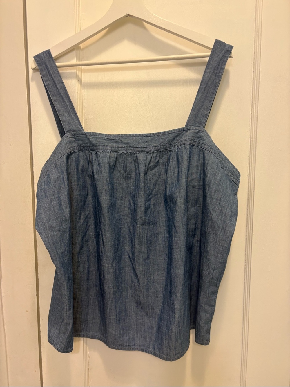GAP Chambray Square Neck Tank - Light Blue